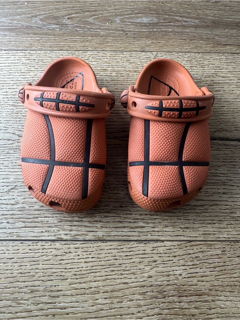 CROCS Kids Basketball-Pattern Clogs - Orange with Black Accents